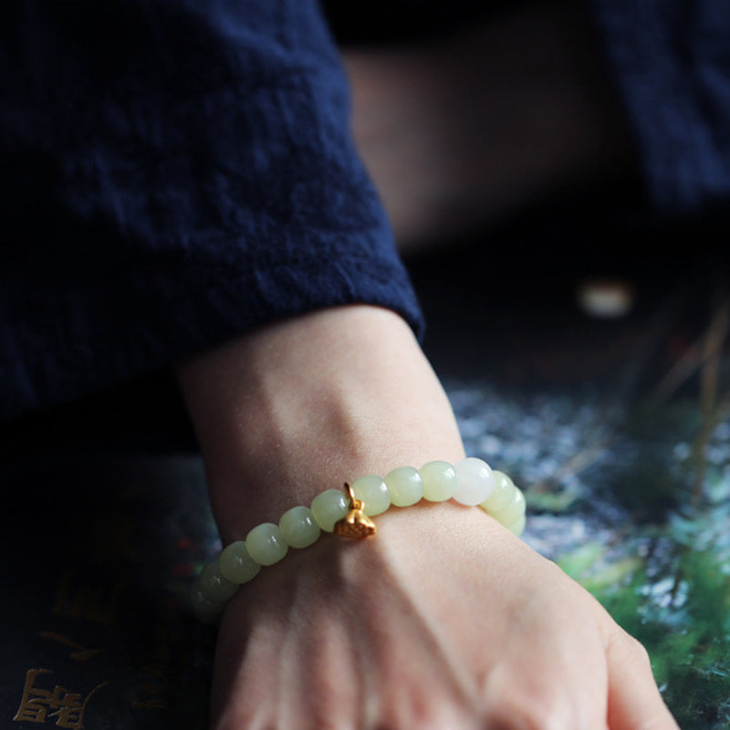 Jade Lotus Abundance Verstellbares Armband für Wohlstand