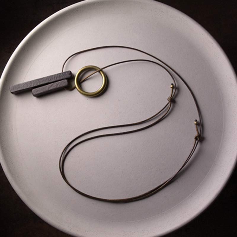 Zen-Kreis-Halskette aus Ebenholz für Erleuchtung und Ruhe