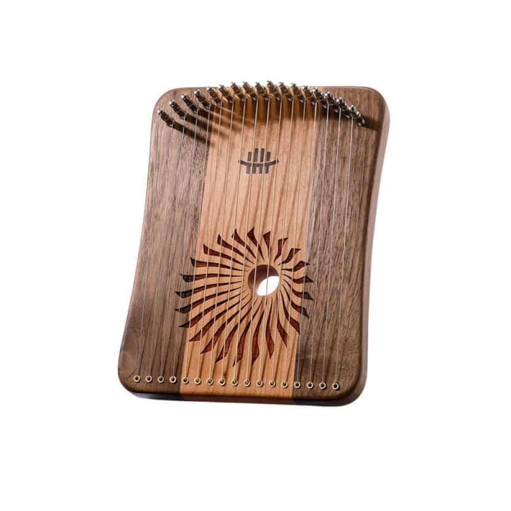 Wooden Kalimba Thumb Piano with Spiral Sound Hole Design in C Tone Lyre Harp
