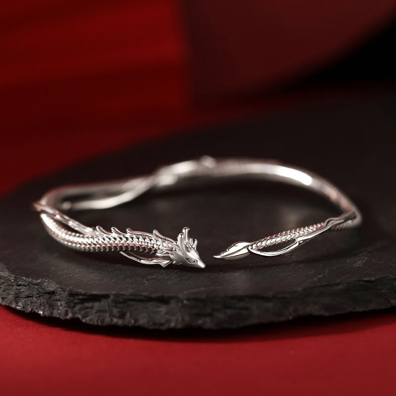 Verstellbares 925 Sterling Silber Drachen Glücksstärke Armband