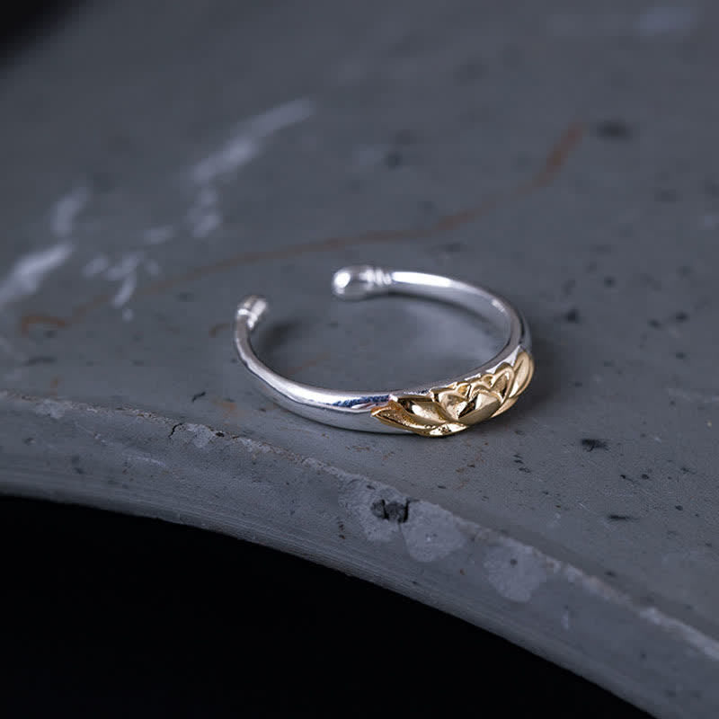 Verstellbarer Lotusring aus 925er Sterlingsilber für Neuanfänge