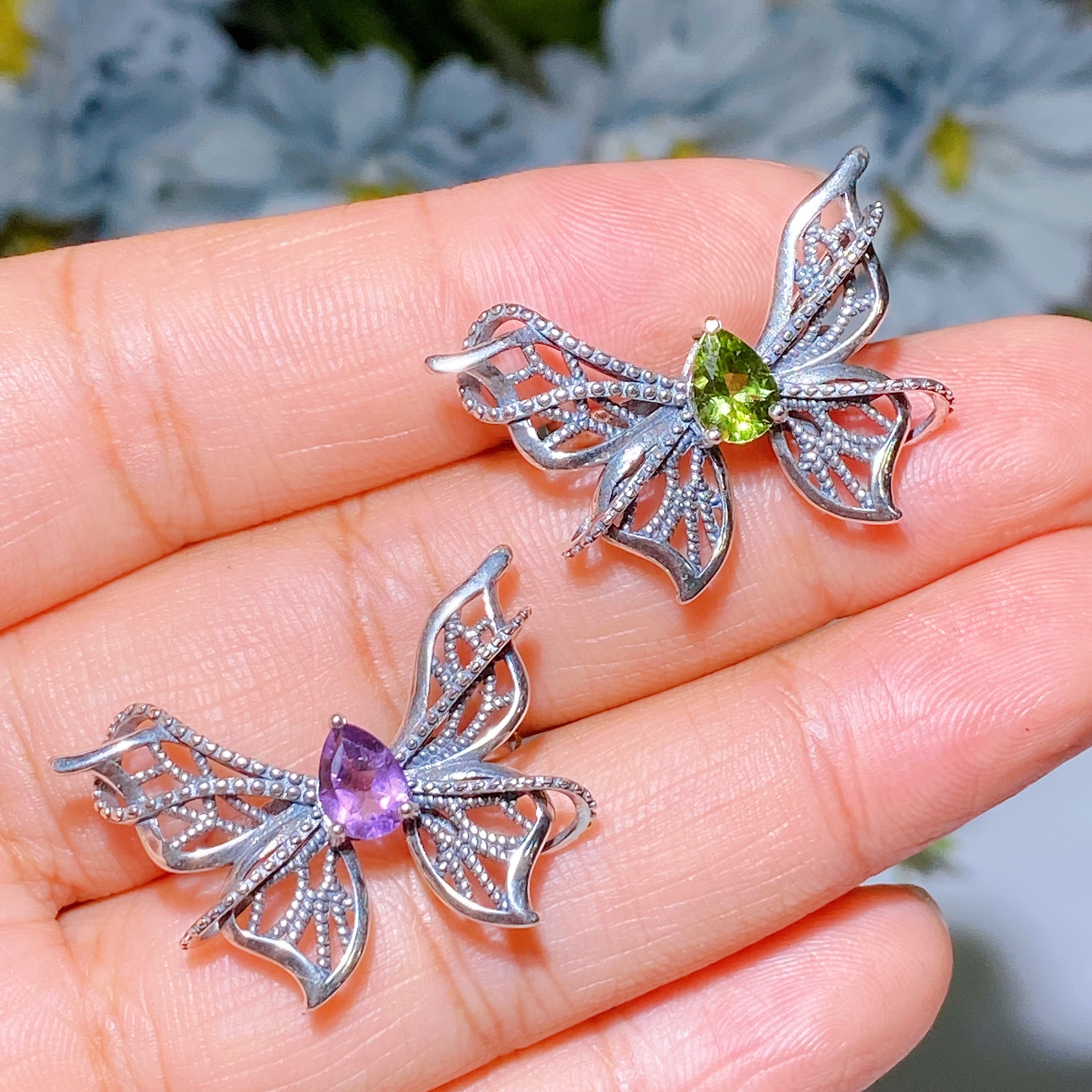 Verstellbarer Amethyst-Kristall-Heilring für Damen