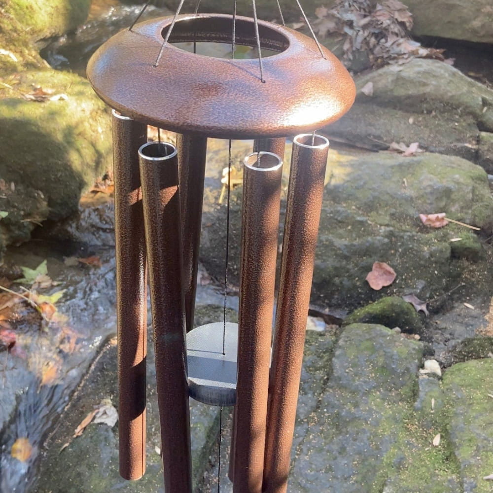 Bronze-colored Adjustable E Major 36’’ Deep Tone Wind Chime with metal pipes