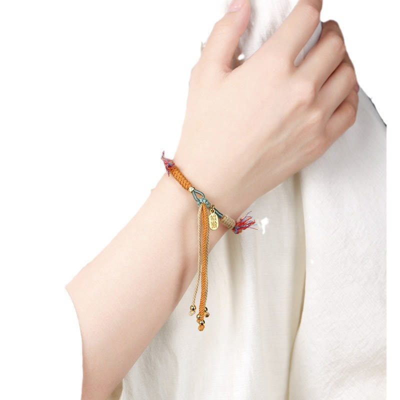Verstellbares tibetisches farbiges Seil Nafu Glück spirituelles Armband