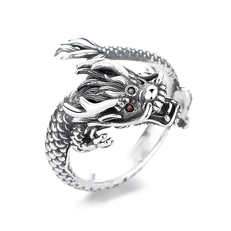 Vintage 925 Sterling Silver Dragon Ring | Luck & Power Symbol