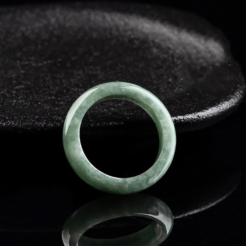 Jade-Reichtum-Heilring | Naturstein 6,5 mm Breite