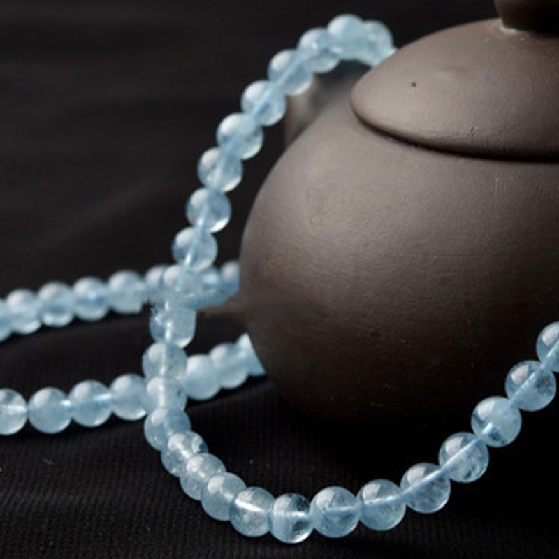 6 mm Aquamarin-Armband für Frieden und emotionale Heilung