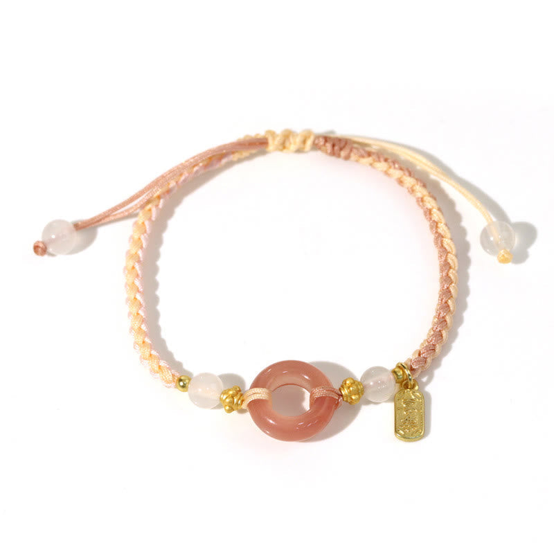 Achat-Peace-Schnallenarmband für Frieden und Freude, 14–19 cm
