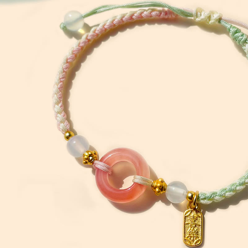 Achat-Peace-Schnallenarmband für Frieden und Freude, 14–19 cm