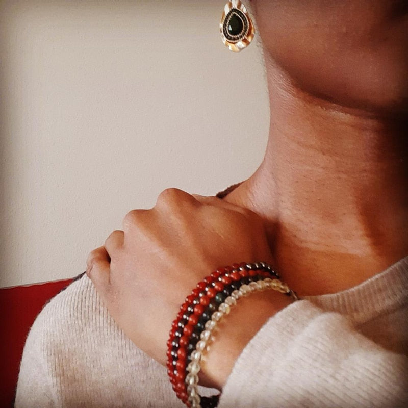 Achat-Stärke-Armband-Set – 5-teilig, handgefertigter Schmuck