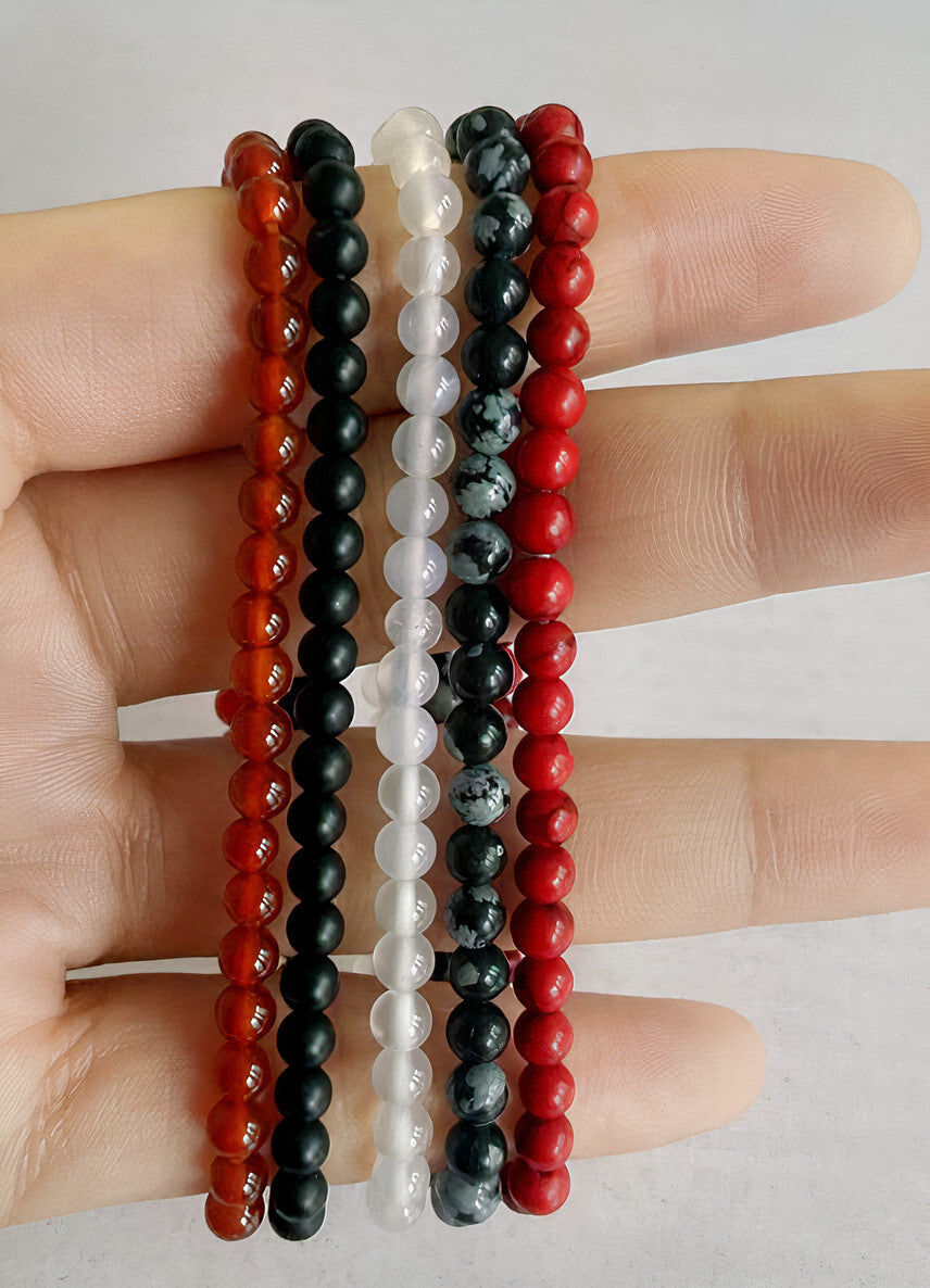 Achat-Stärke-Armband-Set – 5-teilig, handgefertigter Schmuck