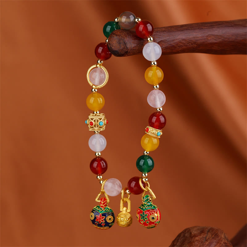 Achat-Erfolgsarmband mit Gold Swallowing Beast Power 8mm