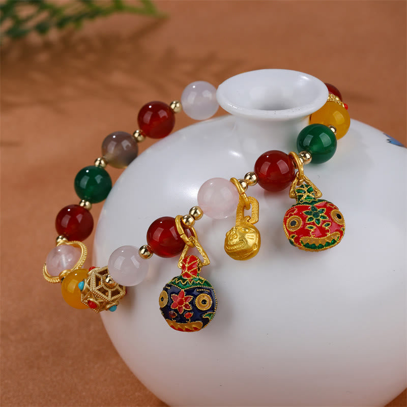 Achat-Erfolgsarmband mit Gold Swallowing Beast Power 8mm