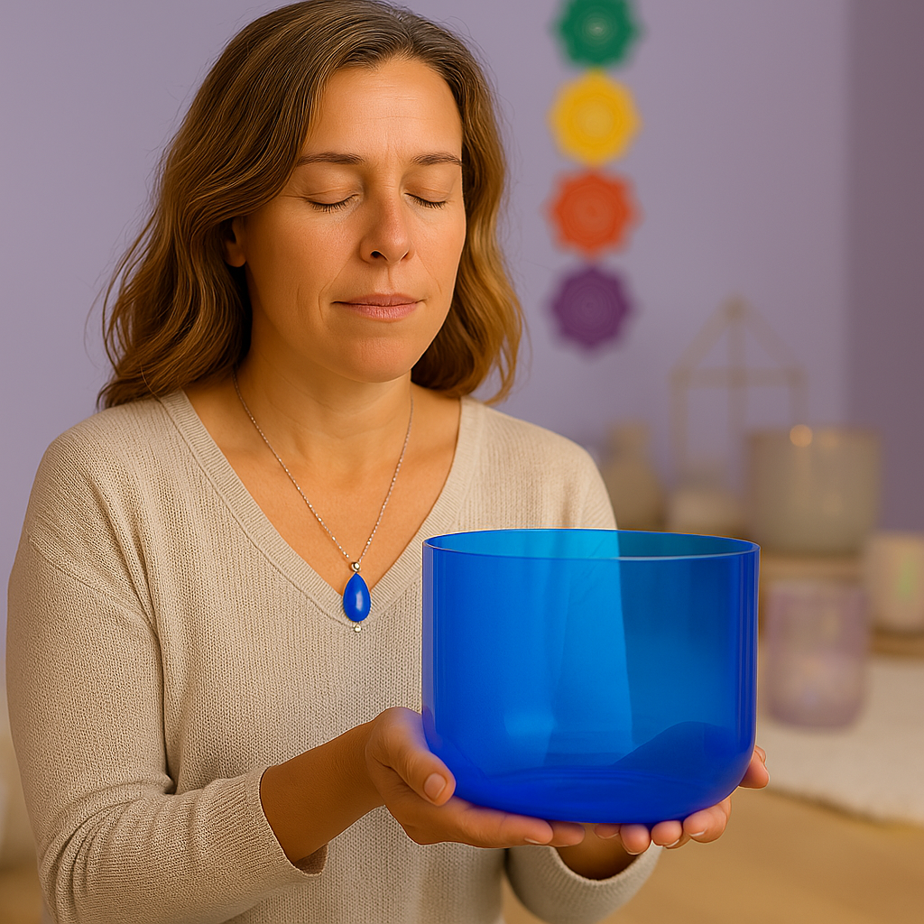 Alchemy – Klangschale aus klarem Indigo-Kristall „A Note“