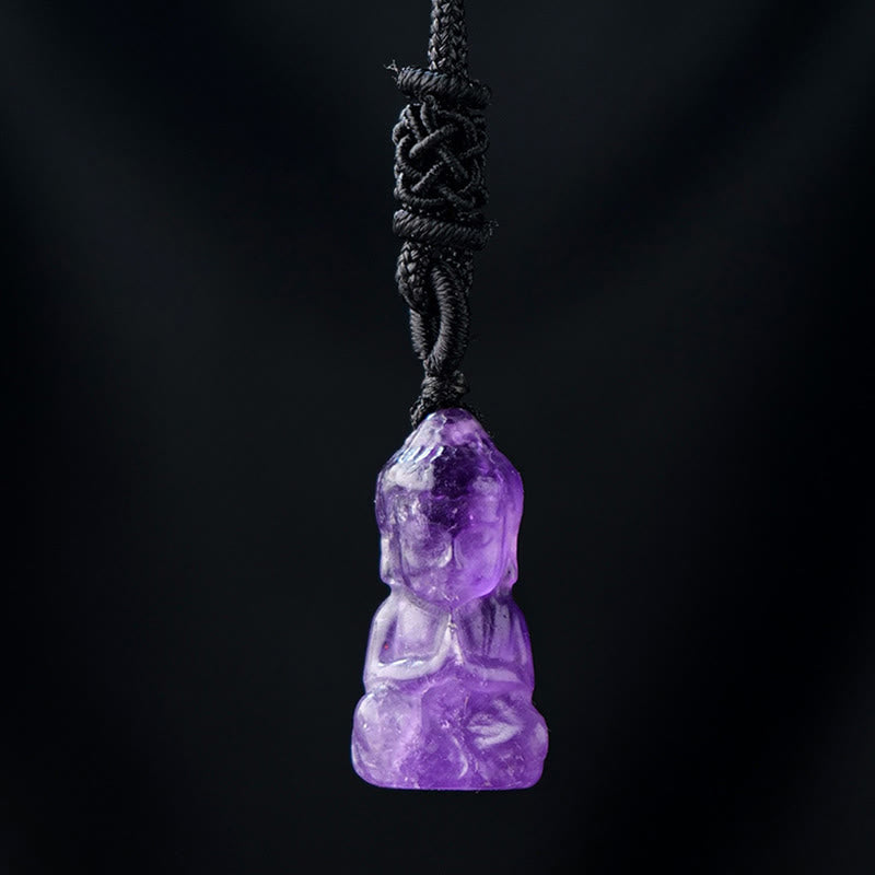 Amethyst Chakra Heilung Buddha Halskette Anhänger 1,4 cm x 2,6 cm