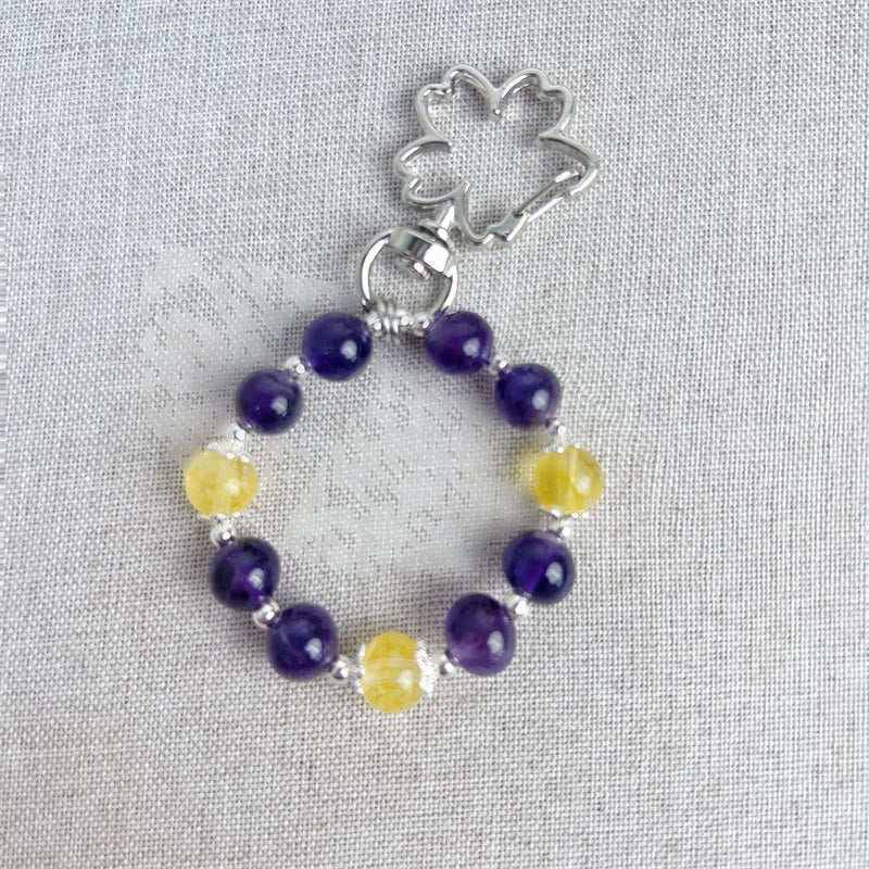Amethyst Citrin Schlüsselanhänger | Spiritueller Schmuck