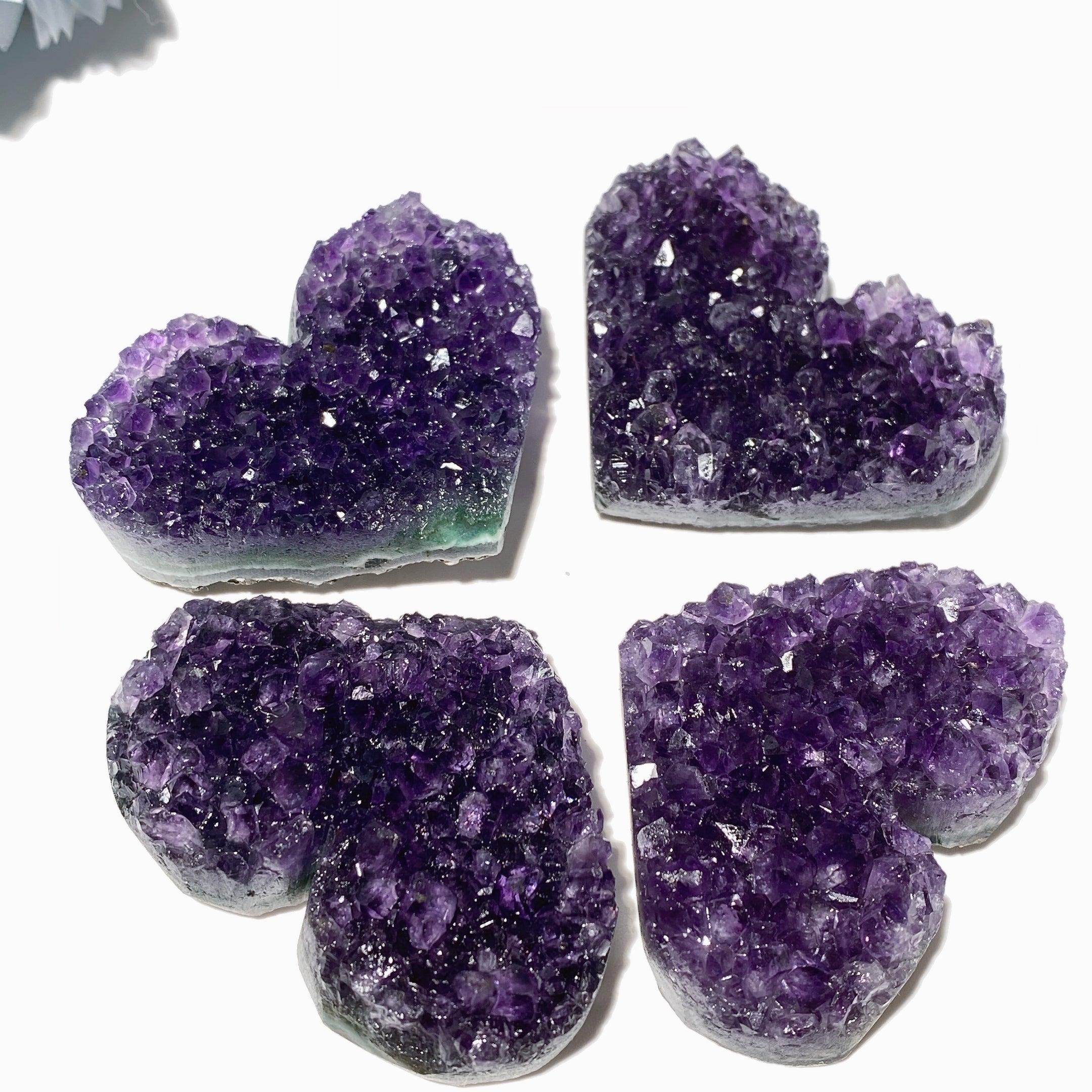 Amethyst-Cluster-Herzkristall, 1,5–2,6 Zoll, Heilsteine