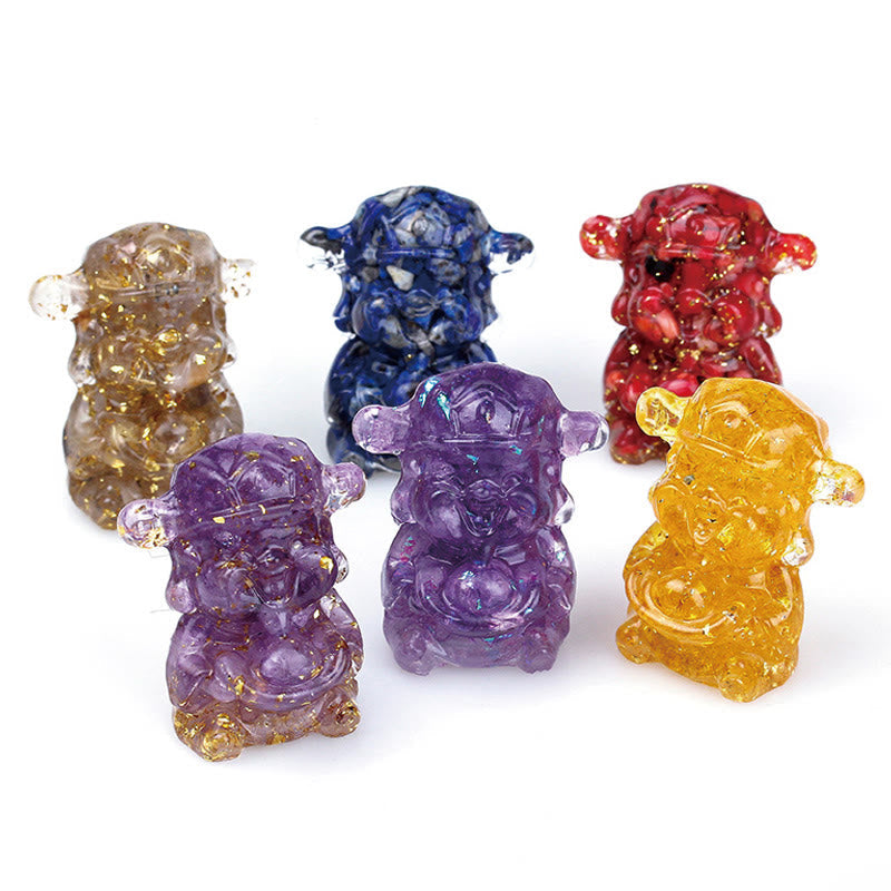 Amethyst, Gott des Reichtums, Kristallharz, Feng-Shui-Dekor, 5,6 cm