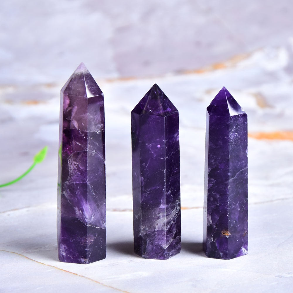 Amethyst-Heilkristallturm zur Energiefokussierung