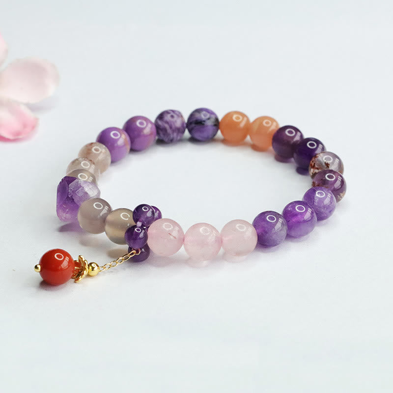 Amethyst Inner Peace Heilungsarmband 7-8mm Perlen