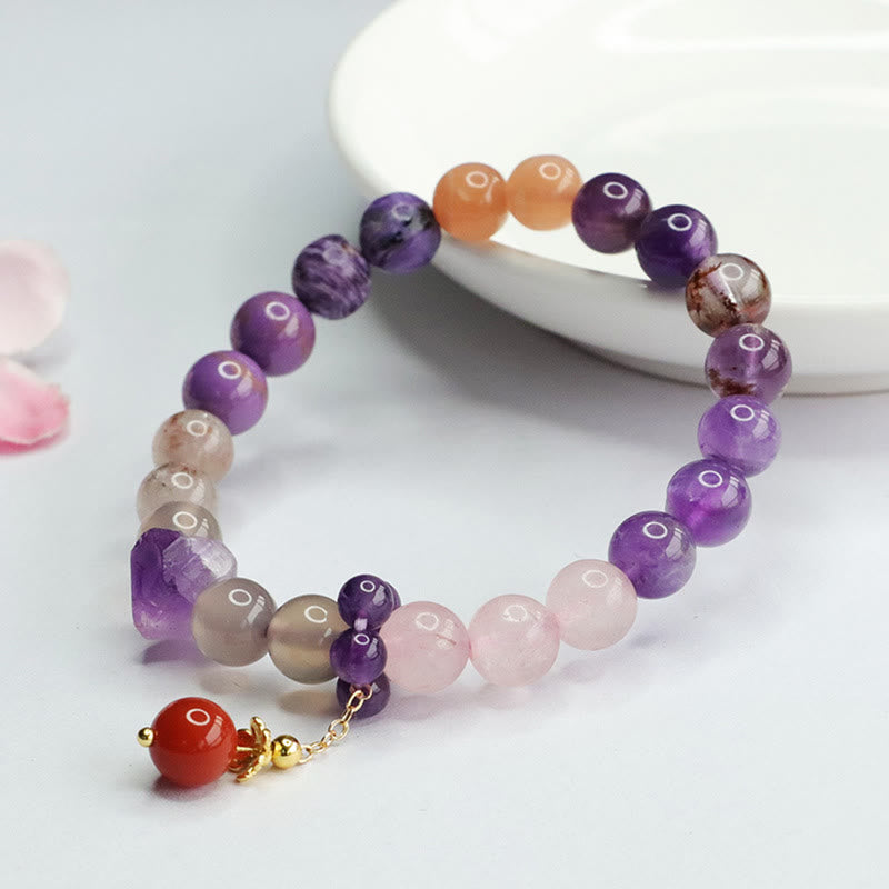 Amethyst Inner Peace Heilungsarmband 7-8mm Perlen