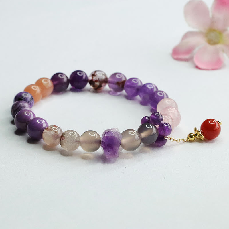 Amethyst Inner Peace Heilungsarmband 7-8mm Perlen