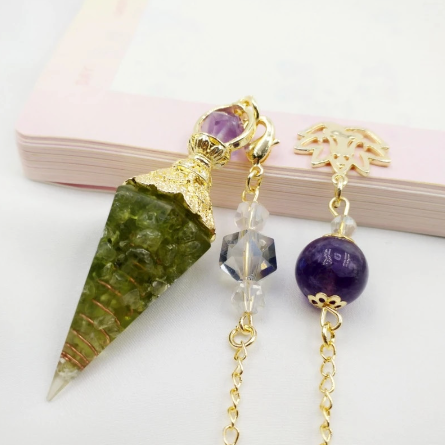 Amethyst Peridot Orgon Kristall Pendel
