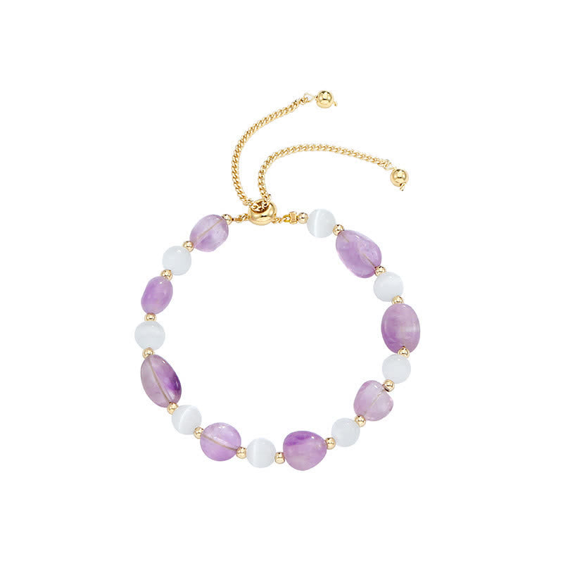 Amethyst-Armband mit spirituellem Bewusstsein, rosa Kristall und Quarz