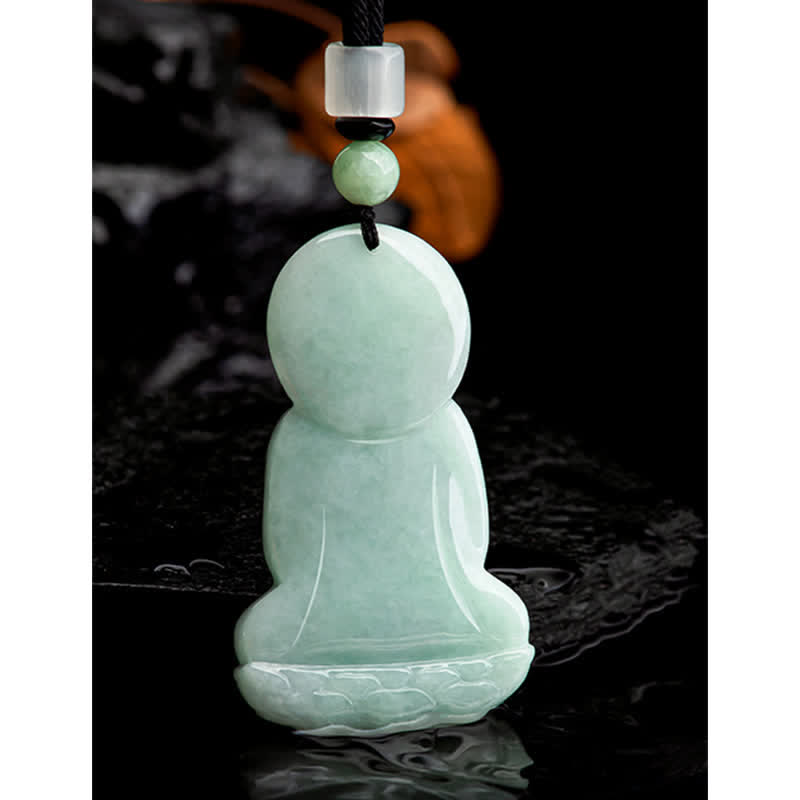 Amitabha Buddha Jade Amulett Halskette Mitgefühl Symbol