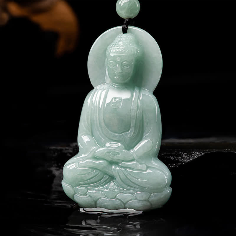 Amitabha Buddha Jade Amulett Halskette Mitgefühl Symbol