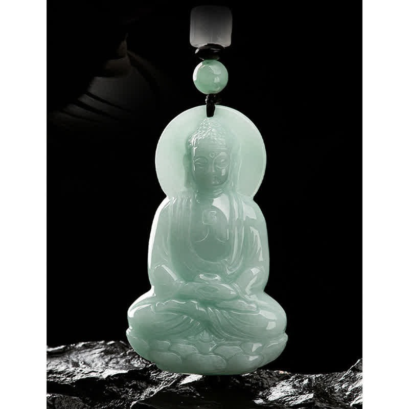 Amitabha Buddha Jade Amulett Halskette Mitgefühl Symbol