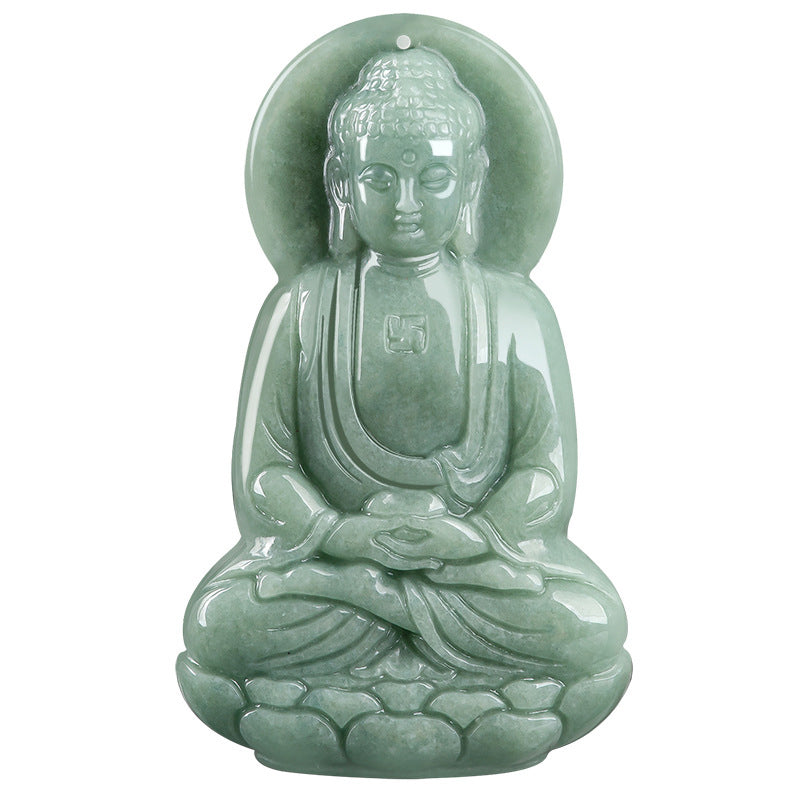 Amitabha Buddha Jade Amulett Halskette Mitgefühl Symbol