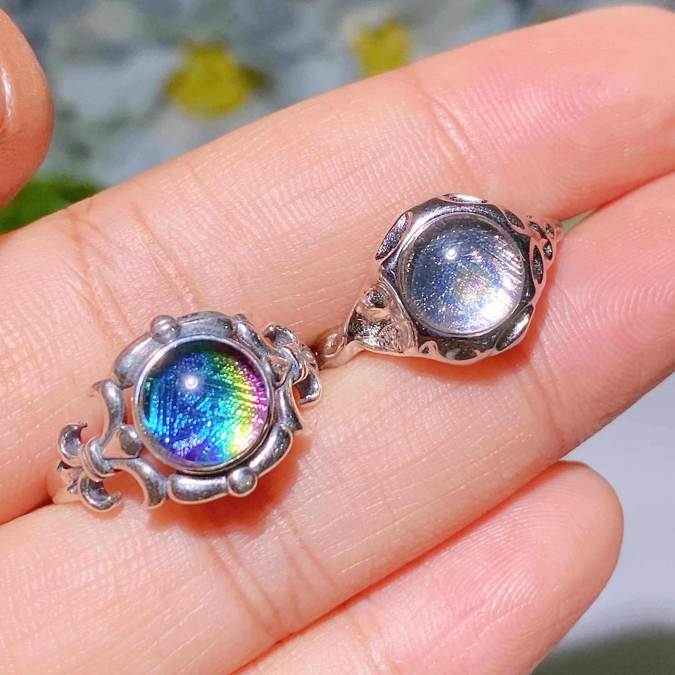 Aura Gibeon Meteorit Kristall Heilung Verstellbarer Ring