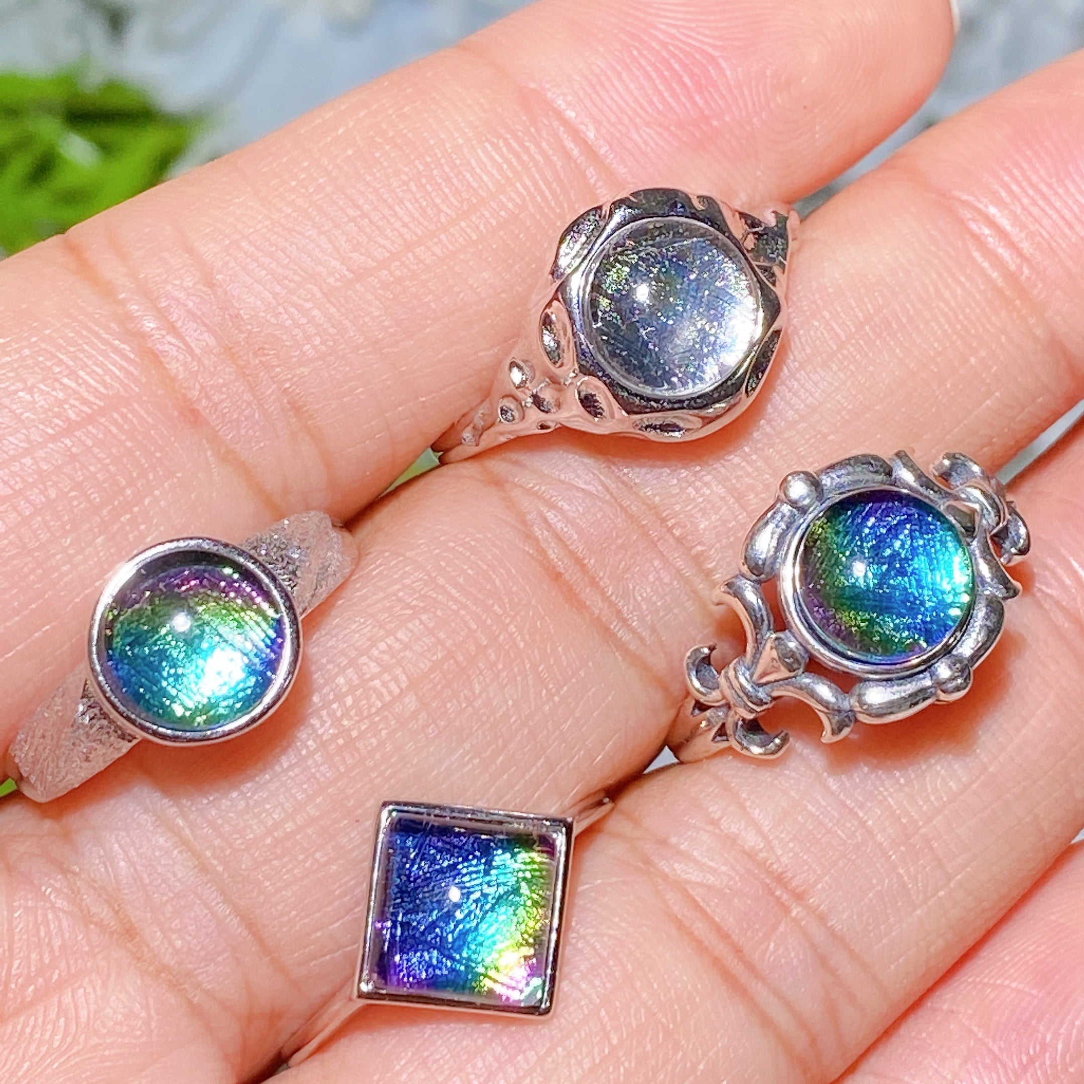 Aura Gibeon Meteorit Kristall Heilung Verstellbarer Ring