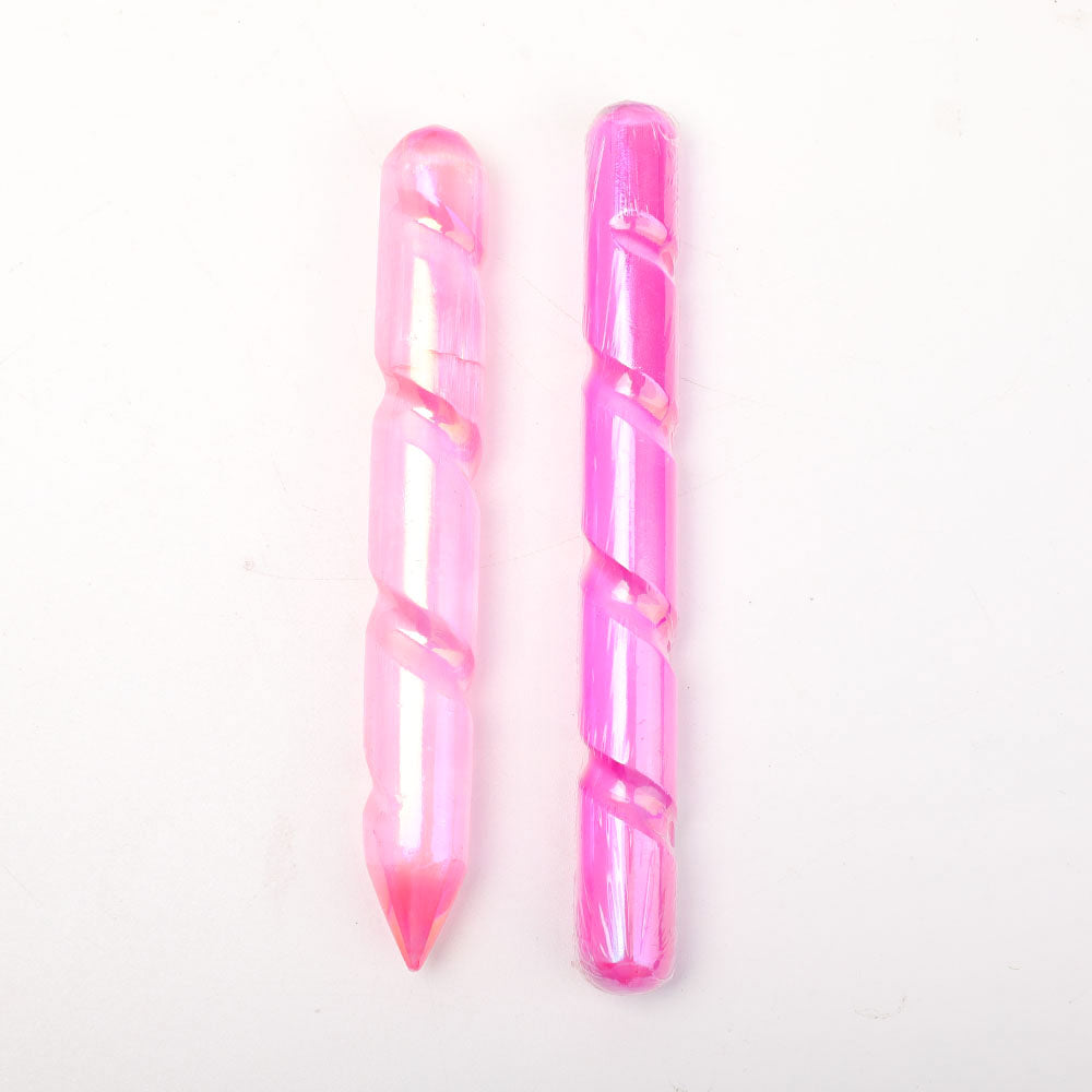 Aura Pink Spiralkristall Selenit Zauberstab 6-Zoll-Heilung