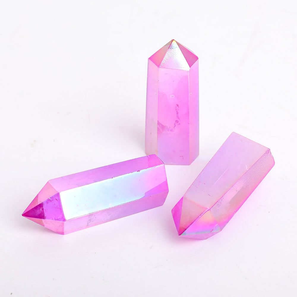 Aura Purple Angel Crystal Points 2.3-3 inch Healing Tools