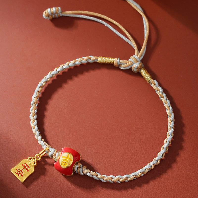 Spirituelles Armband mit glückverheißendem chinesischen Schriftzeichen aus 925er Silber