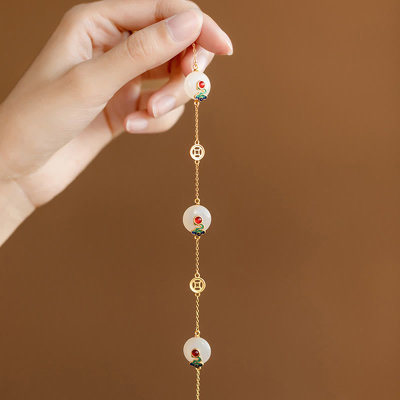 Glücksarmband aus Jade mit glückverheißenden Wolken für Wohlstand