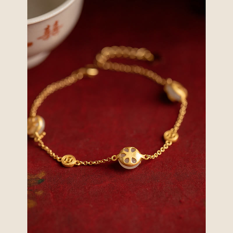 Glücksarmband aus Jade mit glückverheißenden Wolken für Wohlstand