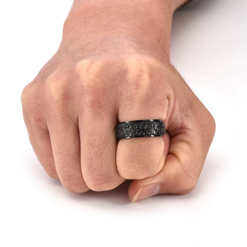 Auspicious Clouds Balance-Ring aus Titanstahl – Größenverstellbar