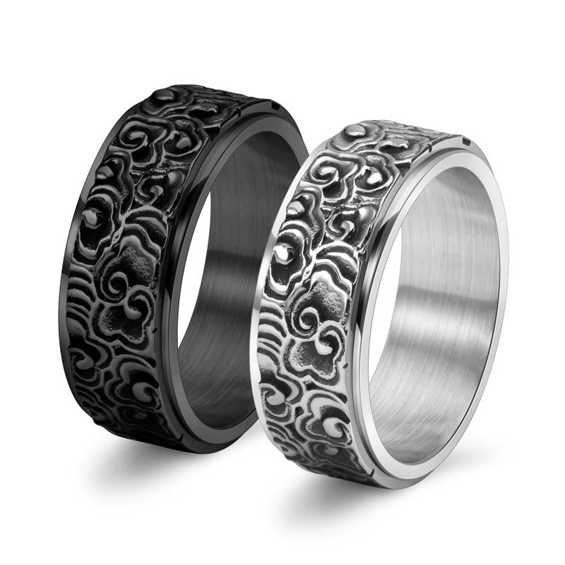 Auspicious Clouds Balance-Ring aus Titanstahl – Größenverstellbar