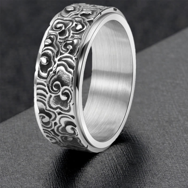 Auspicious Clouds Balance-Ring aus Titanstahl – Größenverstellbar