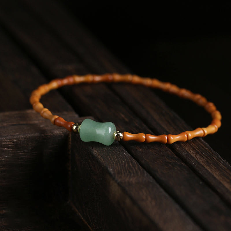 Green Aventurine & Olive Pit Luck Bracelet 14-16cm Wrist