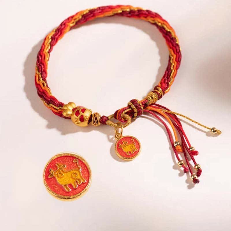 Chinese Zodiac Koi Fish Protection Red String Bracelet