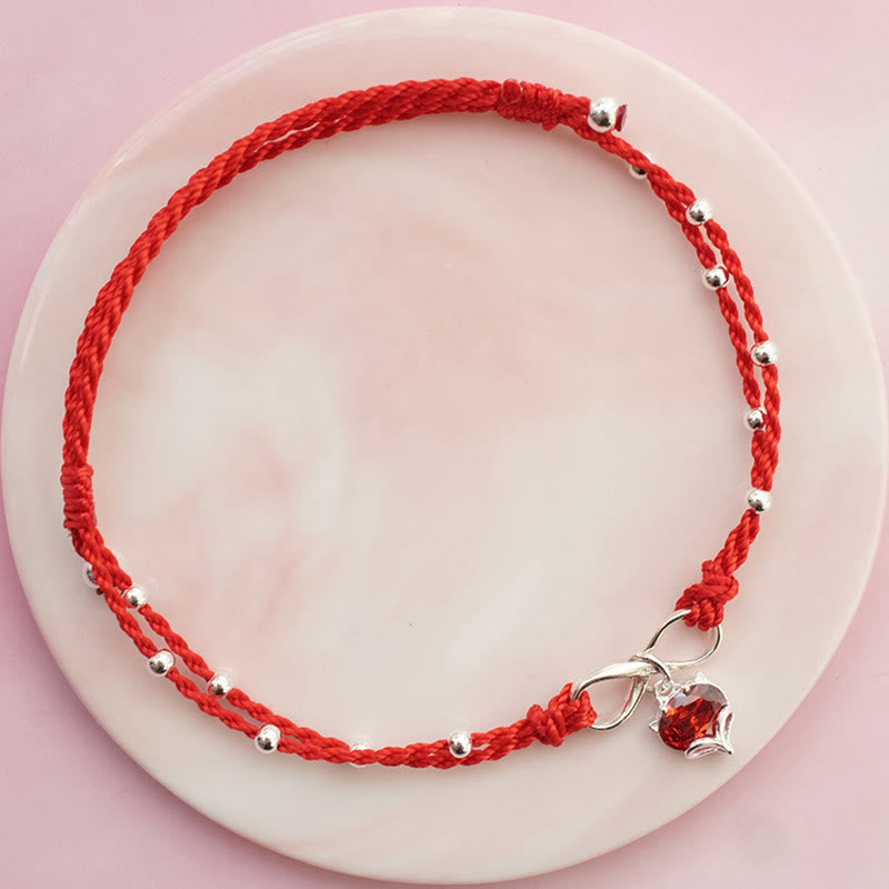 Love Heart Infinity Red String Spiritual Anklet for Protection