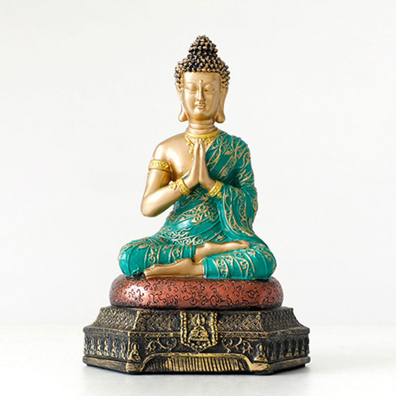 Buddha-Statue aus Kunstharz mit Mitgefühl für Gelassenheit und Glück
