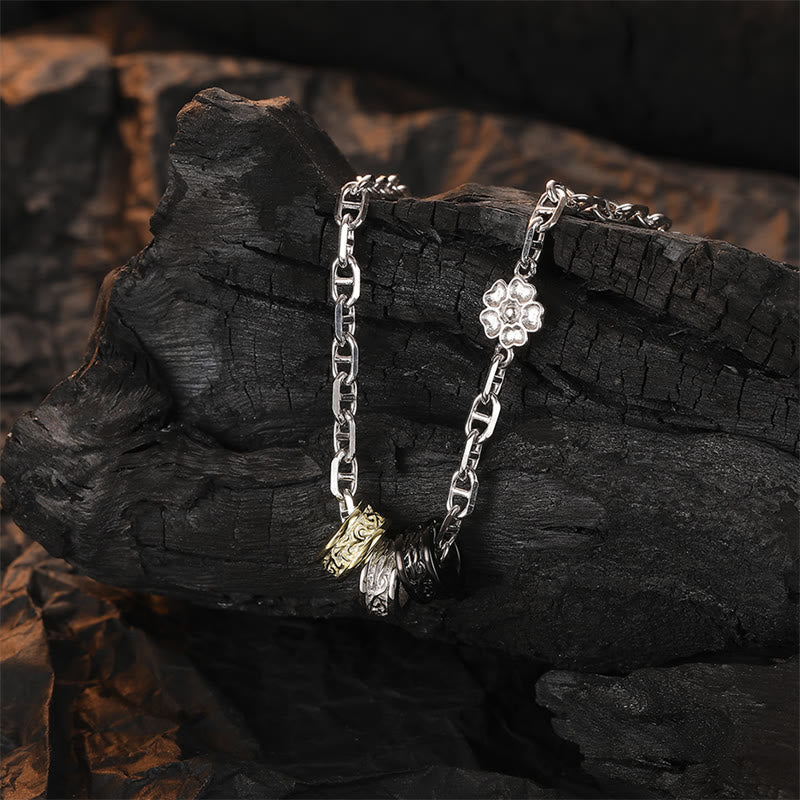 Halskette aus 925er Sterlingsilber mit Blumenmotiv aus der Tang-Dynastie