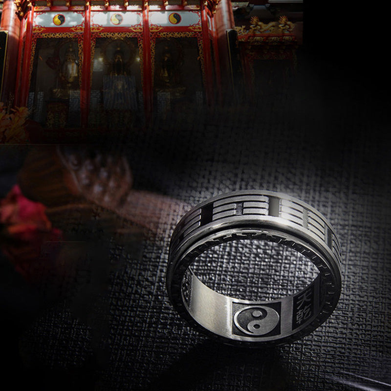 Drehbarer Yin-Yang-Balancering aus Titanstahl