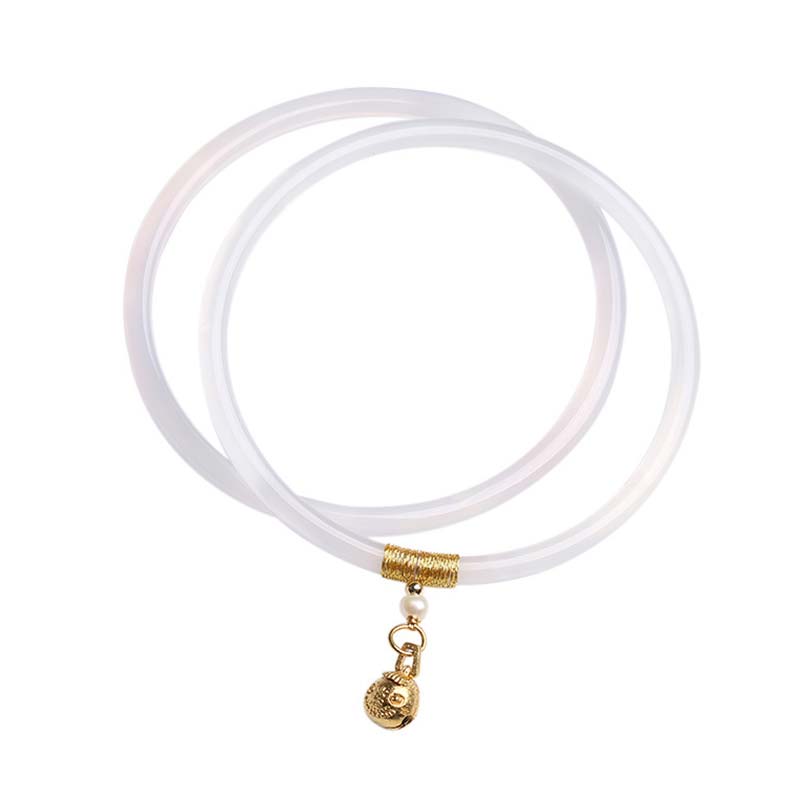 Cyan- und weißes Jade-Erfolgsarmband, 58 mm