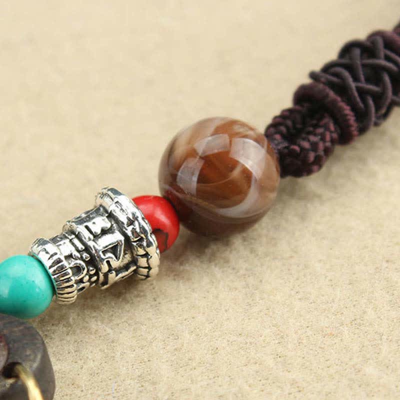 Ebenholz Fünf Gott des Reichtums Spirituelle Halskette Anhänger